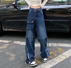 Vintage High Waist Loose Fit Wide Leg Jeans