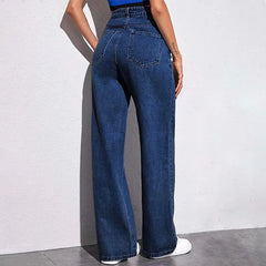 High-Waist Wide-Leg Retro Jeans