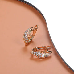 Rose Gold Zircon Geometric Ear Studs for Wholesale