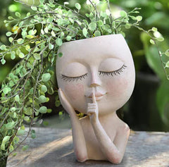 Resin Face Planter Decor in European Style
