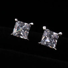 925 Silver Stud Earrings Set with Pearl and Zircon Drops