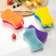 Silicone Double-Sided Dish Sponge for Kitchen Cleaning