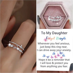 Women's Fashion Double Layer Butterfly Diamond Ring Set