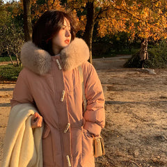 Mid-length Thickened White Duck Down Jacket for Winter