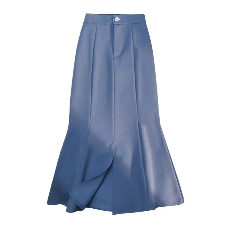 High Waist Mid-Length A-Line Mermaid Split Skirt