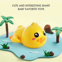 Yellow Duck Bath Toy with Chain for Kids