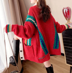 Loose Knitted Women's Sweater Jacket in Lazy Style
