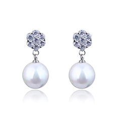 Fashionable Korean Style 925 Silver Pearl Earrings