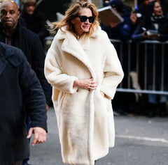 Women's Lambswool Long Coat for Autumn and Winter