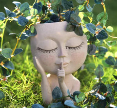 Resin Face Planter Decor in European Style