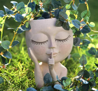 Resin Face Planter Decor in European Style
