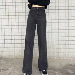 High-Waist Wide-Leg Retro Jeans