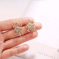 Korean Style 925 Silver Zirconia Stud Earrings