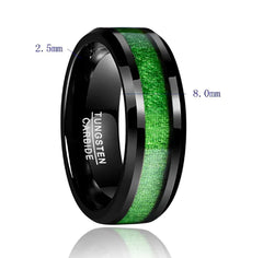 8mm Black Plated Tungsten Ring with Maple Inlay