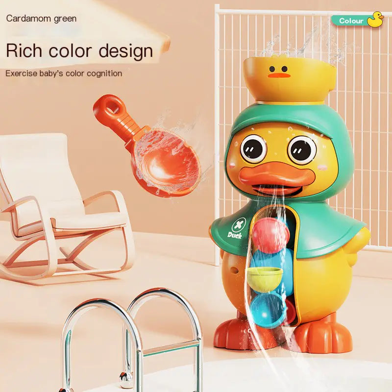 Cute Duck Rotating Water Wheel Bath Toy for Kids