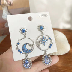 925 Silver Fairy Style Tassel Earrings with Diamonds