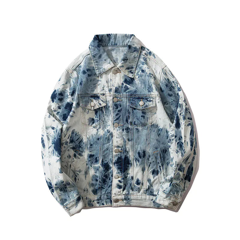 2020 Trendy Tie-Dye Loose Fit Denim Jacket for Men