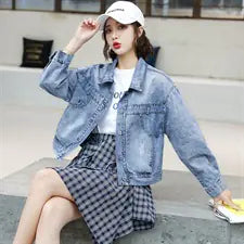2020 Women's Loose Fit Denim Jacket - Trendy Style