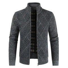Stand Collar Knit Sweater Plus Velvet Cardigan Jacket