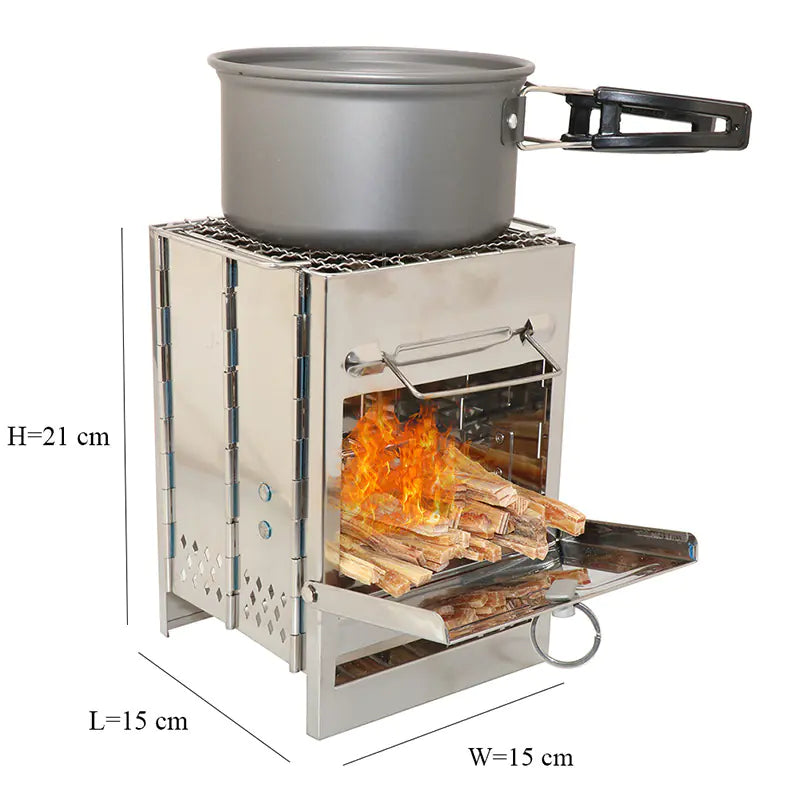 Square Outdoor Mini BBQ Grill for Camping and Picnics