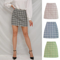 Retro High-Waisted Woolen A-Line Skirt for Women