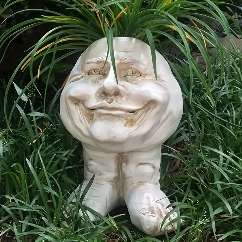 Muggle Head Planter Face Resin Flower Pot Sculpture