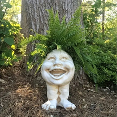 Muggle Head Planter Face Resin Flower Pot Sculpture