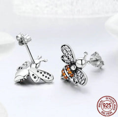 S925 Silver Bee Earrings and Studs