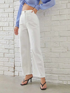 High-Waist Wide-Leg Retro Jeans