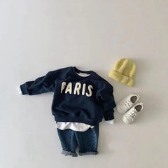 Children's Alphabet Pullover Sweater in Foreign Style
