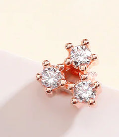 S925 Silver Triangular Stud Earrings with Diamonds