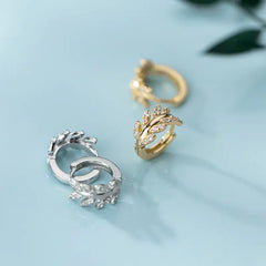 S925 Silver Leaf Earrings with Minimalist Design
