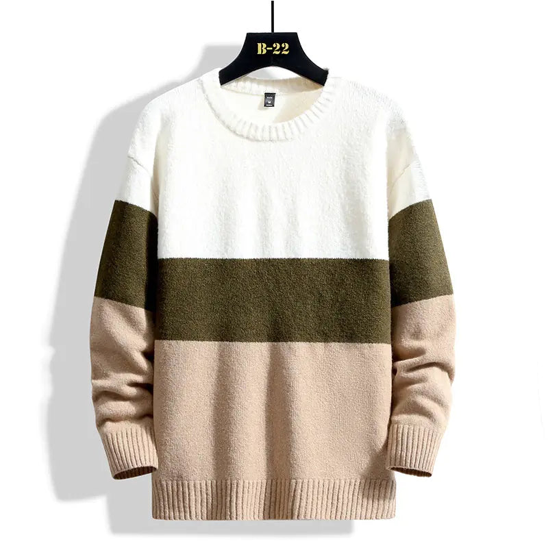 Loose Fit Knit Sweater in Trendy Lazy Style