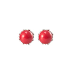 Korean Style S925 Silver Stud Earrings with Diamonds