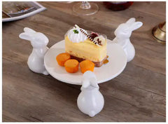 Cute Rabbit Ceramic Fruit Plate for Desserts