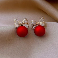 925 Silver Korean Style Pearl Stud Earrings for Women