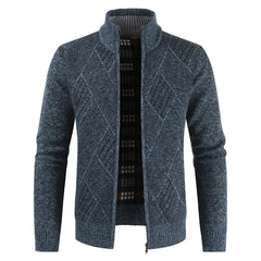 Stand Collar Knit Sweater Plus Velvet Cardigan Jacket