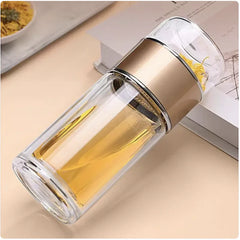 Double-Layer Glass Tea Infuser Cup