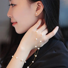 925 Silver Simple Pearl Stud Earrings for Women