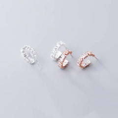 S925 Silver Minimalist Fashion Stud Earrings with Diamonds