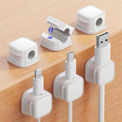 6 Pack Magnetic Cable Clips [Cable Organizer] Cord Holder Under Desk Cable ManagementRangrak Adhesive Wire Holder Keeper Organizer for Home Office Desk Phone Car Wall Desktop Nightstand (6)