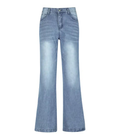 High-Waist Loose Wide-Leg Jeans