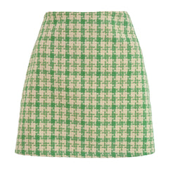 Retro High-Waisted Woolen A-Line Skirt for Women