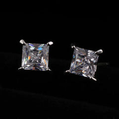 925 Silver Stud Earrings Set with Pearl and Zircon Drops