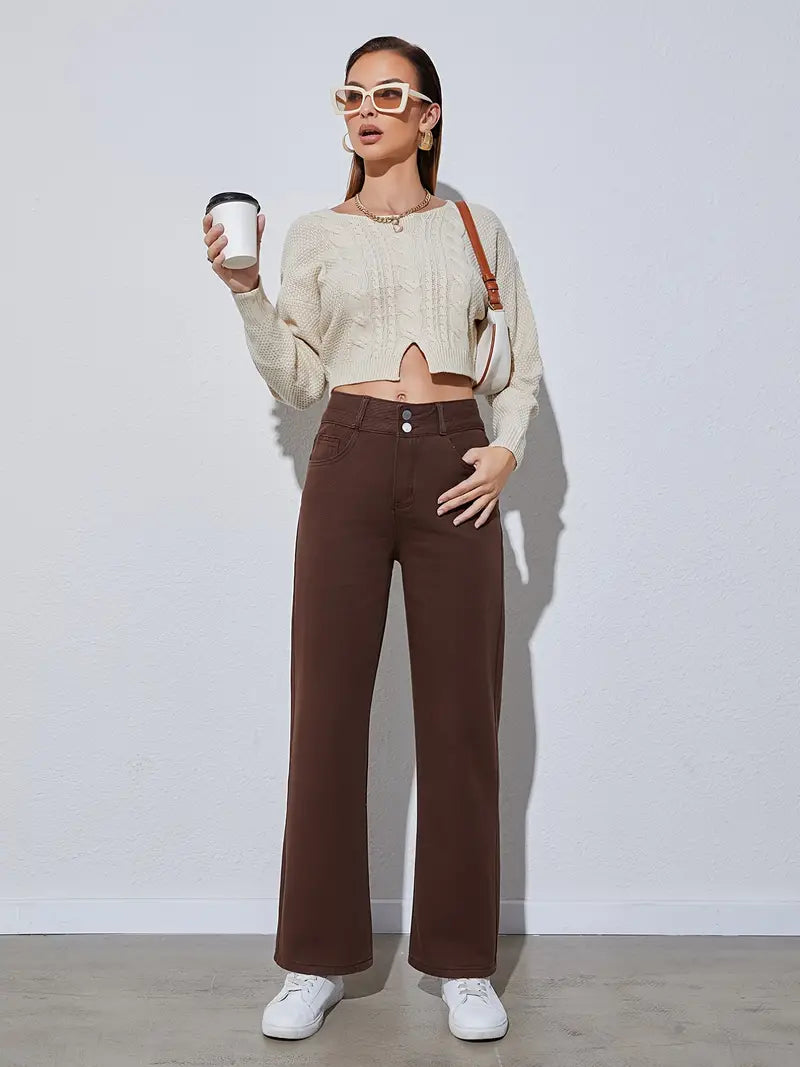 High Waist Loose Fit Straight Leg Boyfriend Jeans