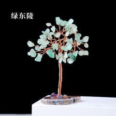 Natural Colorful Crystal Tree with Amethyst Base Decor