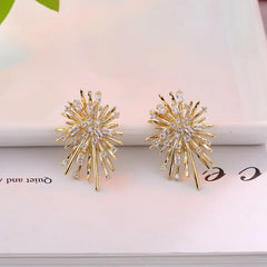 Korean Style 925 Silver Zirconia Stud Earrings