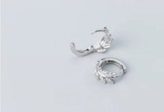 S925 Silver Leaf Earrings with Minimalist Design