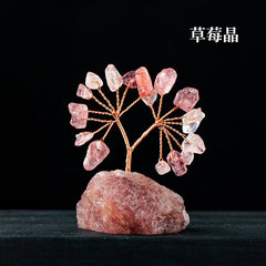 Natural Colorful Crystal Tree with Amethyst Base Decor