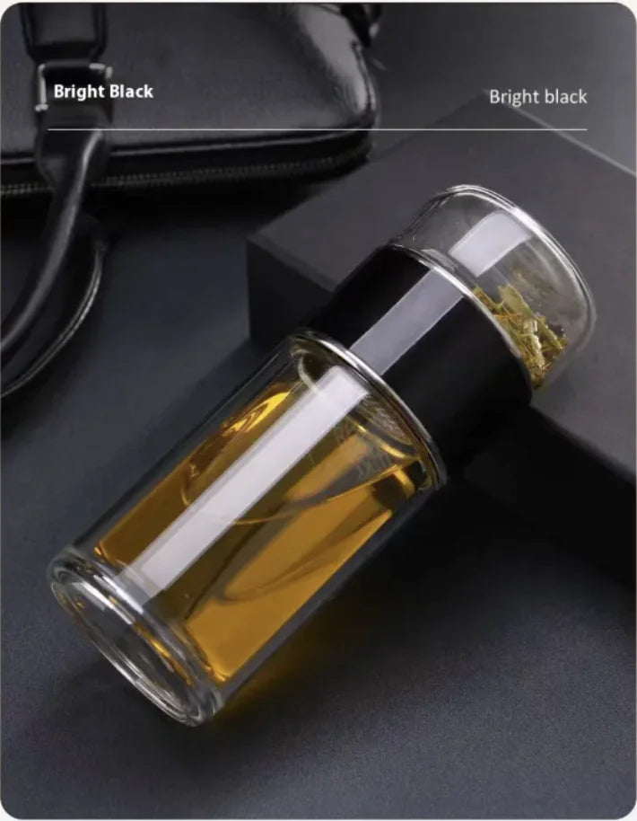 Double-Layer Glass Tea Infuser Cup